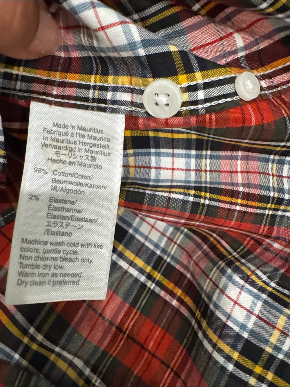 J. Crew Secret Stretch Chili Plaid Button down Large Slim Fit IMMACULATE - Picture 6 of 7